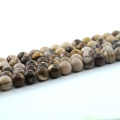 L-0145 AAA Grau Australiano Zebra Jasper Rodadas De Cor Misturada Marrom Beads Natural Contas De Gemstone Fosco